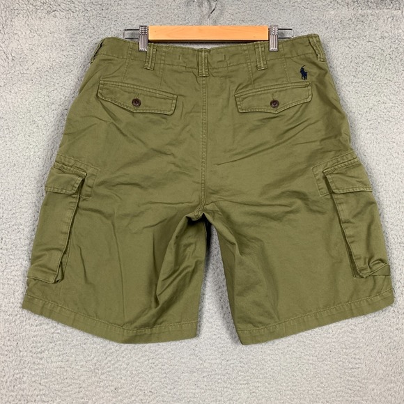 Polo Ralph Lauren Cargo Shorts Men's 33 Olive Green Heavyweight 9.5" Relaxed Fit - Picture 5 of 13